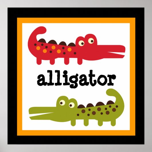 Niedliche Alligator Safari Animals Baby Kids Poste Poster (Vorne)