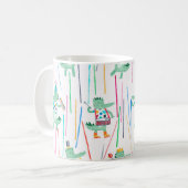 Niedliche Alligatoren mit Musikinstrumenten. Water Kaffeetasse (Vorderseite Links)