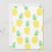 Niedliche Aloha Tropical Watercolor Ananas mit Gol Einladung (Rückseite)