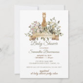 Niedliche Alpaca Botanische Ribbon Babydusche Einladung (Vorderseite)