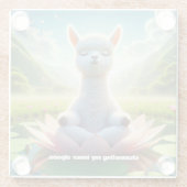Niedliche Alpaca Dolcefarniente am Lotus Pad Glasuntersetzer (Rückseite)