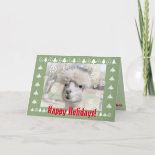 Niedliche Alpaca Happy Holiday Card Feiertagskarte