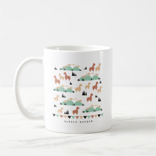 Niedliche Alpaca Herd Pattern Kaffee Tasse