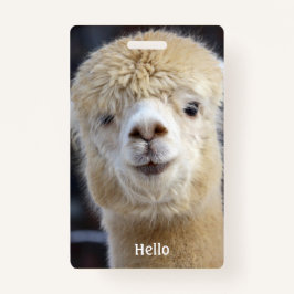 Niedliche Alpaca-Oberfläche Ausweis