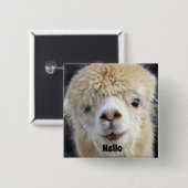 Niedliche Alpaca-Oberfläche Button (Vorne & Hinten)