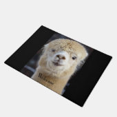 Niedliche Alpaca-Oberfläche Fußmatte (Schrägansicht)