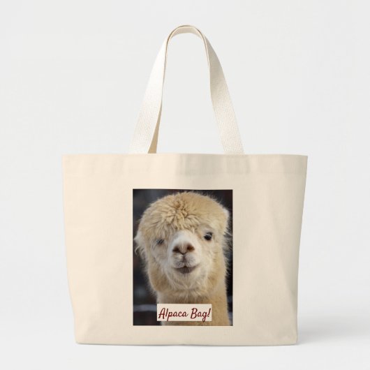 Niedliche Alpaca-Oberfläche Jumbo Stoffbeutel (Vorne)
