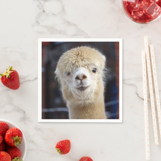 Niedliche Alpaca-Oberfläche Serviette (Beispiel)