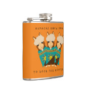 Niedliche Alpacas Rocking Goatees & Aquamarine Ser Flachmann (Rechts)