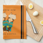 Niedliche Alpacas Rocking Goatees & Aquamarine Ser Geschirrtuch (Viertel Falte)