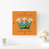 Niedliche Alpacas Rocking Goatees & Aquamarine Ser Quadratische Wanduhr (Zuhause)
