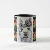 Niedliche Alpacca Llama BlackWassercolor Tasse zum (Zentrum)