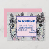 Niedliche Alpacca Llamma Neue Adresse Postkarte än (Vorne/Hinten)