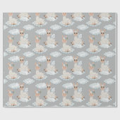 Niedliche Alpaka-Blume Geschenkpapier (Flach)