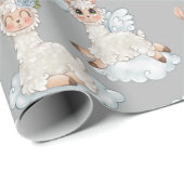 Niedliche Alpaka-Blume Geschenkpapier (Rolleneckpunkt)