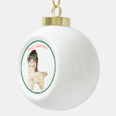 Niedliche Alpaka mit festlichem Hut Keramik Kugel-Ornament (Rechts)