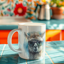 niedliche Alpaka mit Sonnenbrille