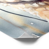 Niedliche Alpakawolle mit Kopfhörer Poster (Ecke)