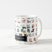 Niedliche Alphabet-ABC-LKW, Fahrzeuge Lehrergesche Kaffeetasse (VorderseiteRechts)
