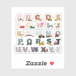 Niedliche Alphabet-ABC-LKWs, Transportfahrzeuge Aufkleber