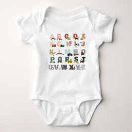 Niedliche Alphabet-ABC-LKWs, Transportfahrzeuge Baby Strampler