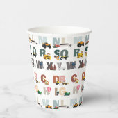 Niedliche Alphabet-ABC-LKWs, Transportfahrzeuge Pappbecher (Rechts)