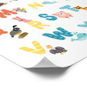 Niedliche Alphabet-Plakattiere Poster (Ecke)
