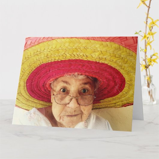 NIEDLICHE ALTE LADY ÜBERSIERT FUNNY BIRTHDAY CARD KARTE (Gelbe Blume)