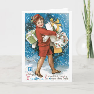 Niedliche alte ModeWeihnachtsgrüße Feiertagskarte