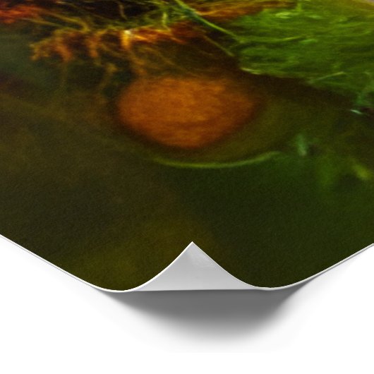 Niedliche alte sehr rostige Combi van Blume Hibisz Poster (Ecke)