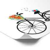 Niedliche, altmodische Blume und Bird Poster (Ecke)