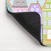 Niedliche Altstadt Cartoon Houses Mousepad (Ecke)