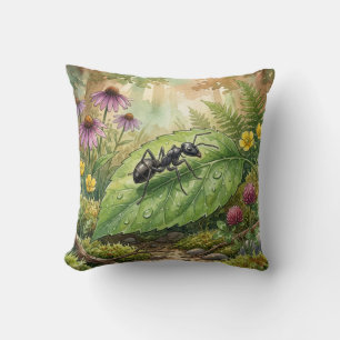 Niedliche Ameise auf einem Blatt Winzige Insekten  Kissen
