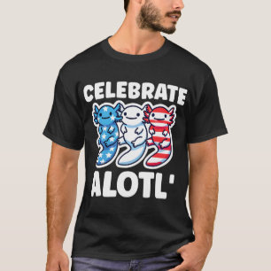 Niedliche amerikanische Axolotls 4. Juli Red White T-Shirt