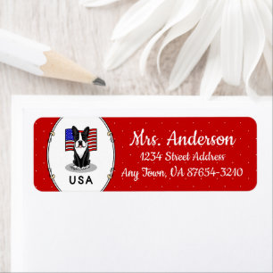 Niedliche amerikanische Flagge Boston Terrier Dog