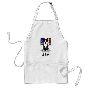 Niedliche amerikanische Flagge Boston Terrier Dog Schürze