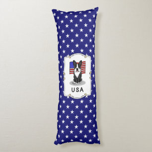 Niedliche amerikanische Flagge Boston Terrier - (s Seitenschläferkissen