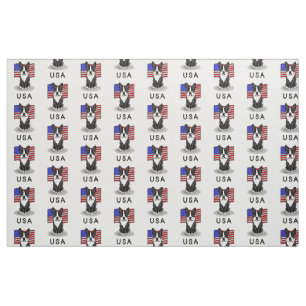 Niedliche amerikanische Flagge Boston Terrier - (s Stoff