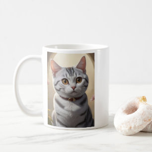 Niedliche amerikanische Kurzkatze mit Big Eyes Kaffeetasse