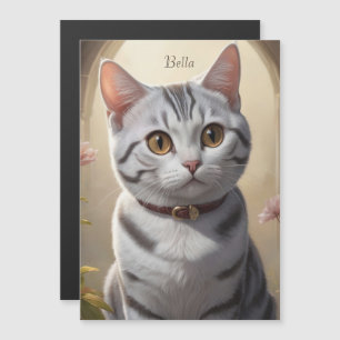 Niedliche amerikanische Kurzkatze mit Big Eyes Magnetkarte