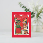 Niedliche Amerikanische Ureinwohner Kinder Vintag  Postkarte (Stehend Vorderseite)