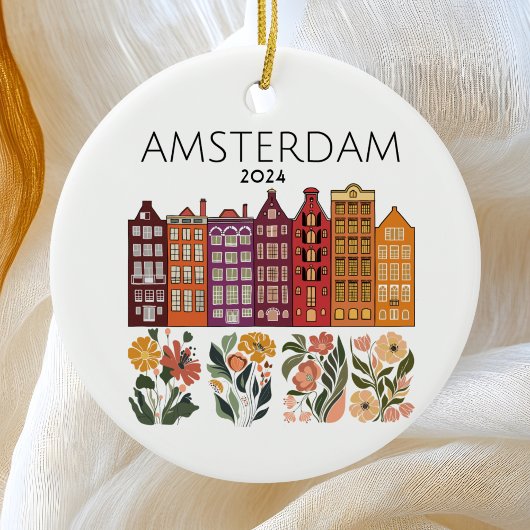 Niedliche Amsterdamer Blumenhaine Keramik Ornament