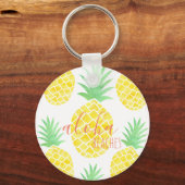 Niedliche Ananas Aloha Strände Schlüsselanhänger (Vorderseite)