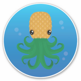 Niedliche Ananas (Ananas-Octopus) im Wasser Aufkleber