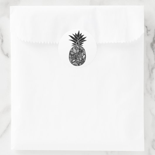 Niedliche Ananas-Aufkleber Runder Aufkleber (Tasche)
