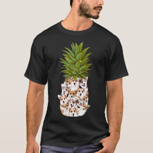 Niedliche Ananas Corgi Valentines Geburtstag T-Shirt
