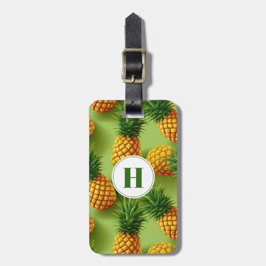 Niedliche Ananas Gepäckmarke Gepäckanhänger (Vorderseite vertikal)