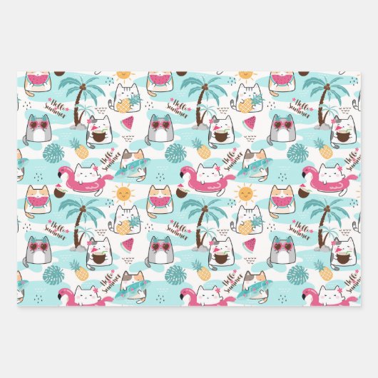 Niedliche Ananas Geschenkpapier Set (Vorderseite)