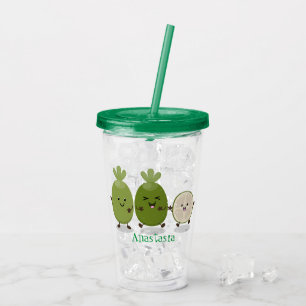 Niedliche Ananas guava feijoa Cartoon Illustration Acryltrinkbecher