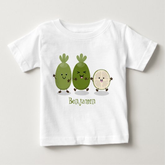 Niedliche Ananas guava feijoa Cartoon Illustration Baby T-shirt (Vorderseite)
